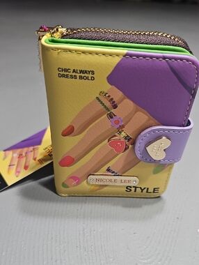 Nicole Lee Heart Bifold Wallet Nail Polish Design NWT Made In USA